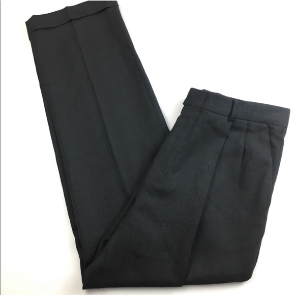 Oscar De Le Renta Men Luxury Black 100% Wool Dress Pants Trousers Slacks - Picture 4 of 17